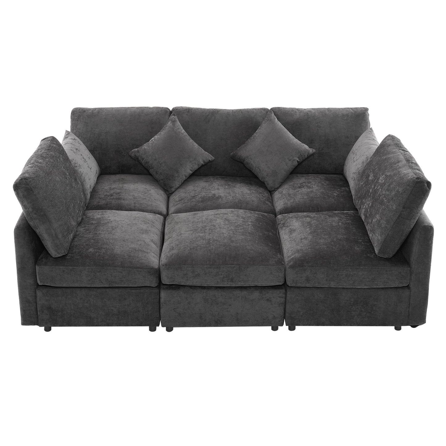 Sectional Sofa Modular U-Shaped With Ottoman & USB Ports Hearth and Haven