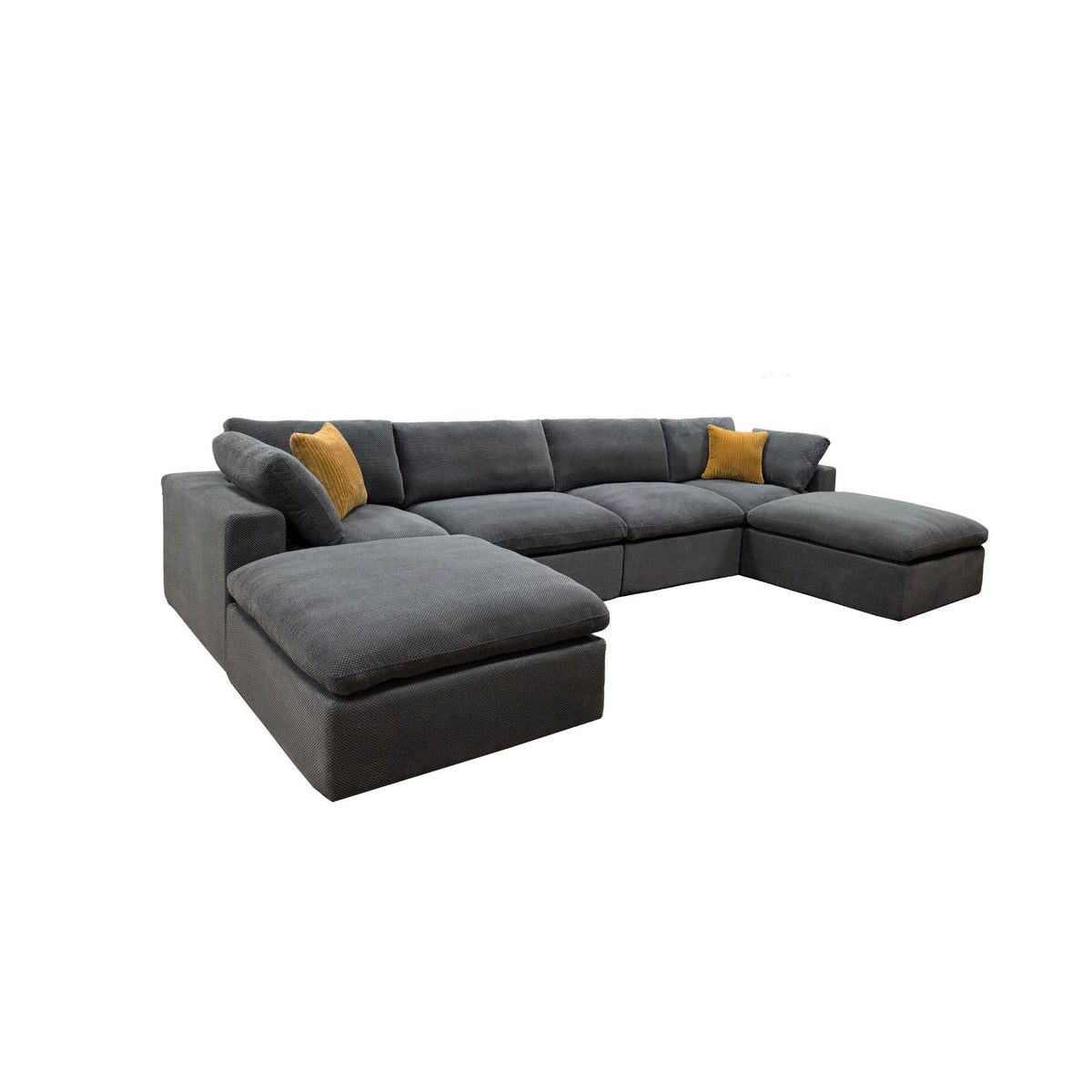 Upholstery Full Compressed Modular Sectional With Toss Pillows - Light Gray Home Essentials