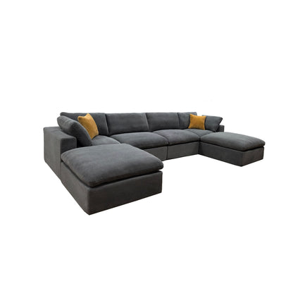 Upholstery Full Compressed Modular Sectional With Toss Pillows - Light Gray Home Essentials