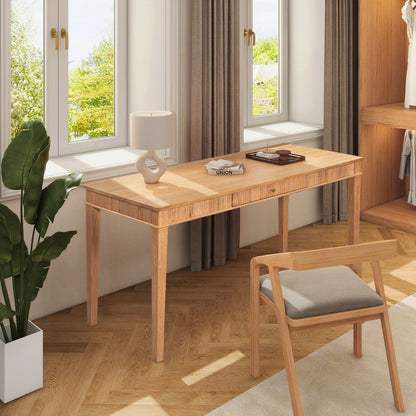 Dumont - Modern Farmhouse 1 Drawer Fluted Home Office Writing Desk - Natural Blonde Jennifer Taylor Home