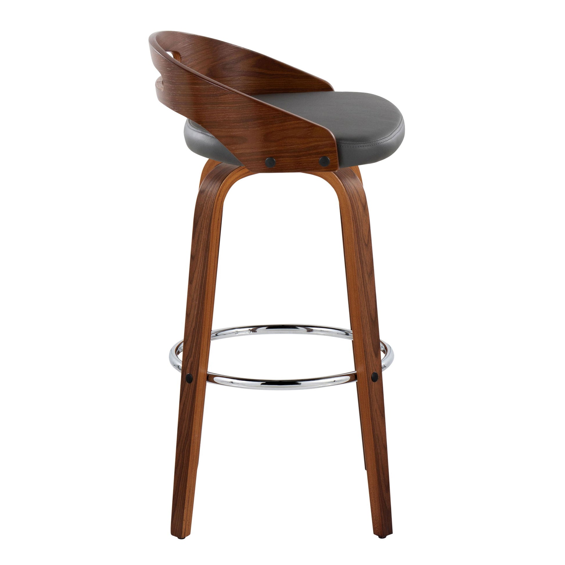 Cassis - Contemporary Fixed Height Barstool With Swivel With Round Footrest (Set of 2) Lumi Source