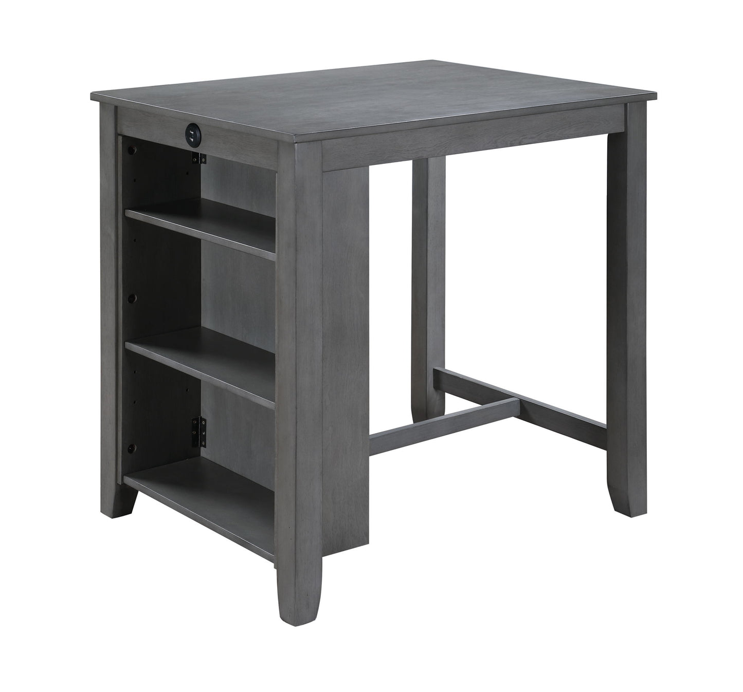 Graham - 3 Piece Small Space Counter Height Dining Table With Shelves And 2 Chairs (Set of 3) Lilola Home