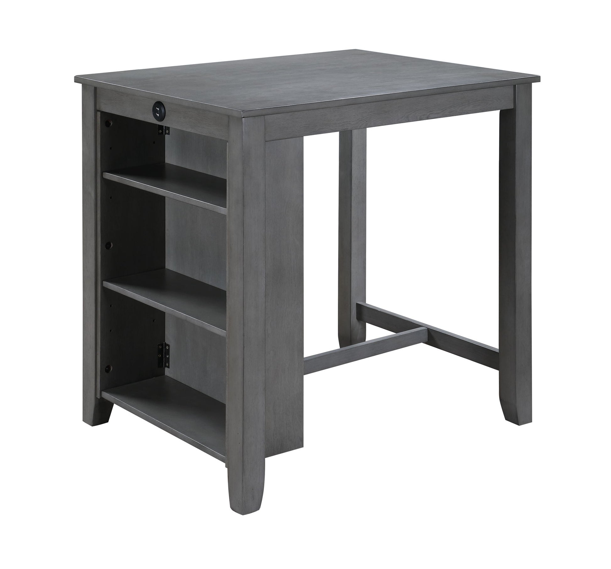 Graham - 3 Piece Small Space Counter Height Dining Table With Shelves And 2 Chairs (Set of 3) Lilola Home