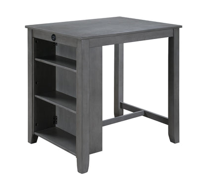 Graham - 3 Piece Small Space Counter Height Dining Table With Shelves And 2 Chairs (Set of 3) Lilola Home
