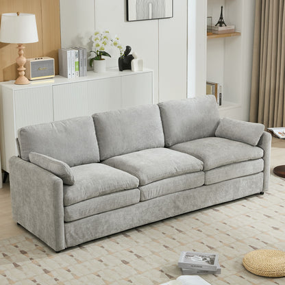 Cozy Upholstered 3 Seater Sofa With Double Cushion Hearth and Haven