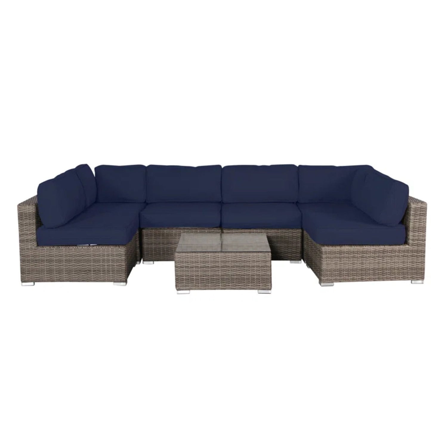 Seating Set With Cushions Handcrafted Wicker Design LSI Patio Furniture