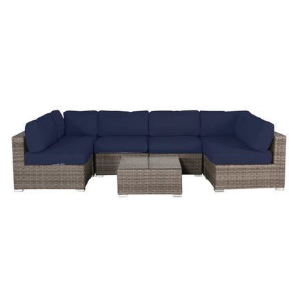 Seating Set With Cushions Handcrafted Wicker Design LSI Patio Furniture