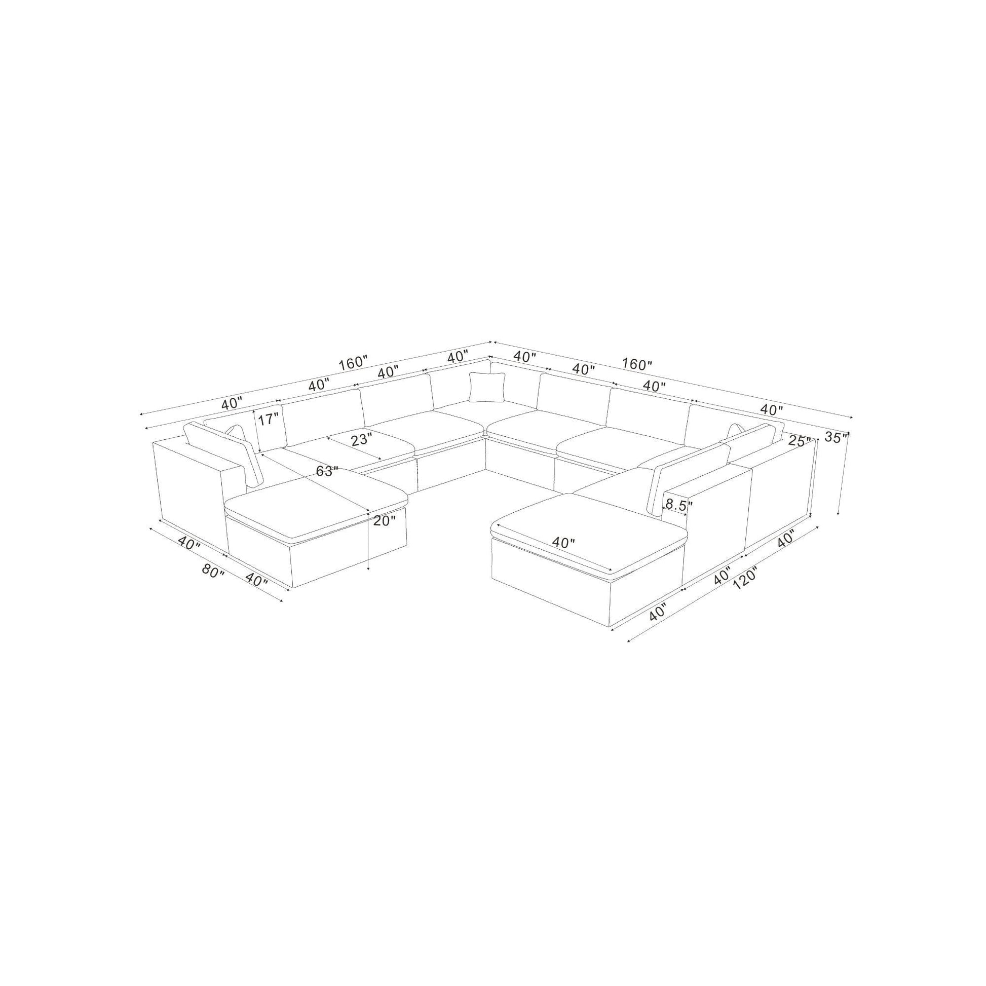 Custom Configuration Modular Sectional With Toss Pillows Home Essentials