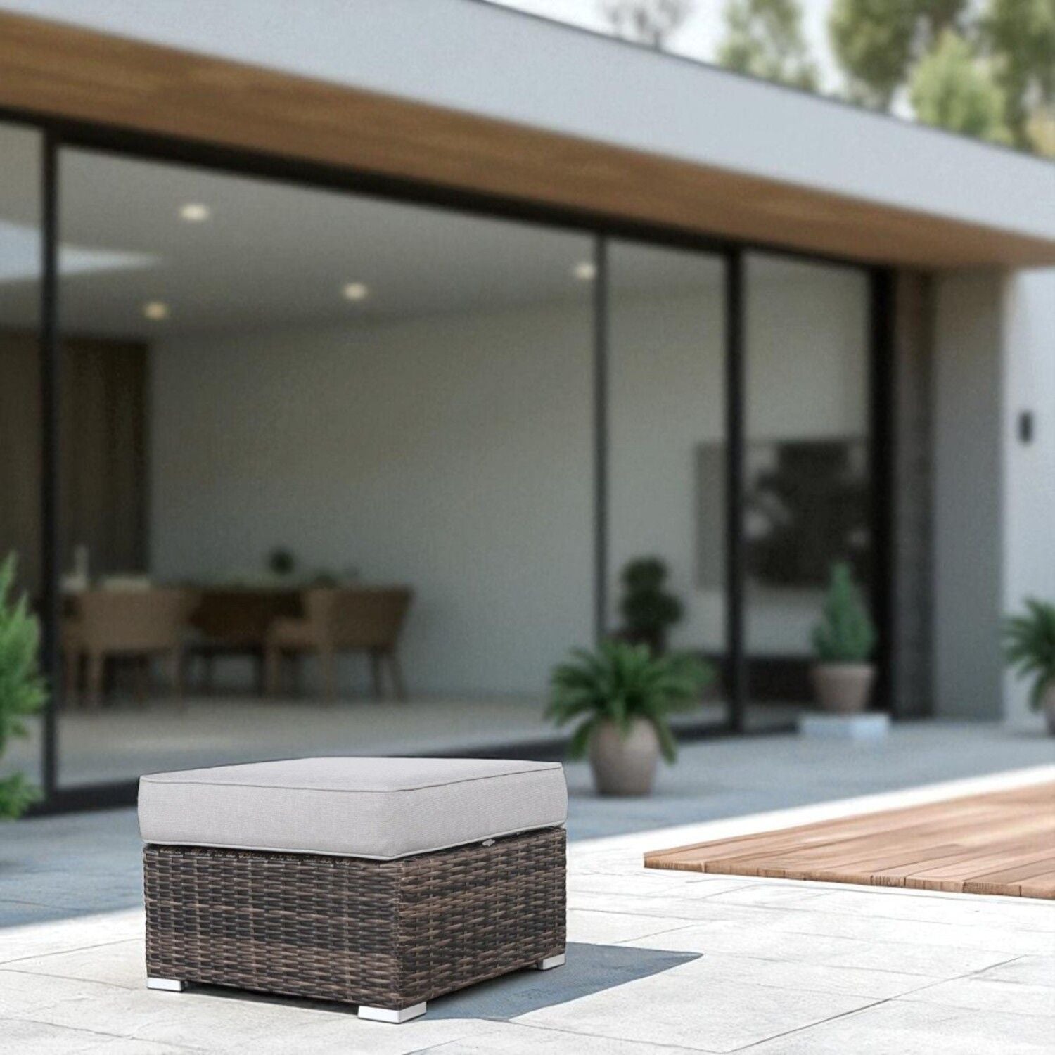Stylish Outdoor Ottoman With Cushion For Comfort LSI Patio Furniture