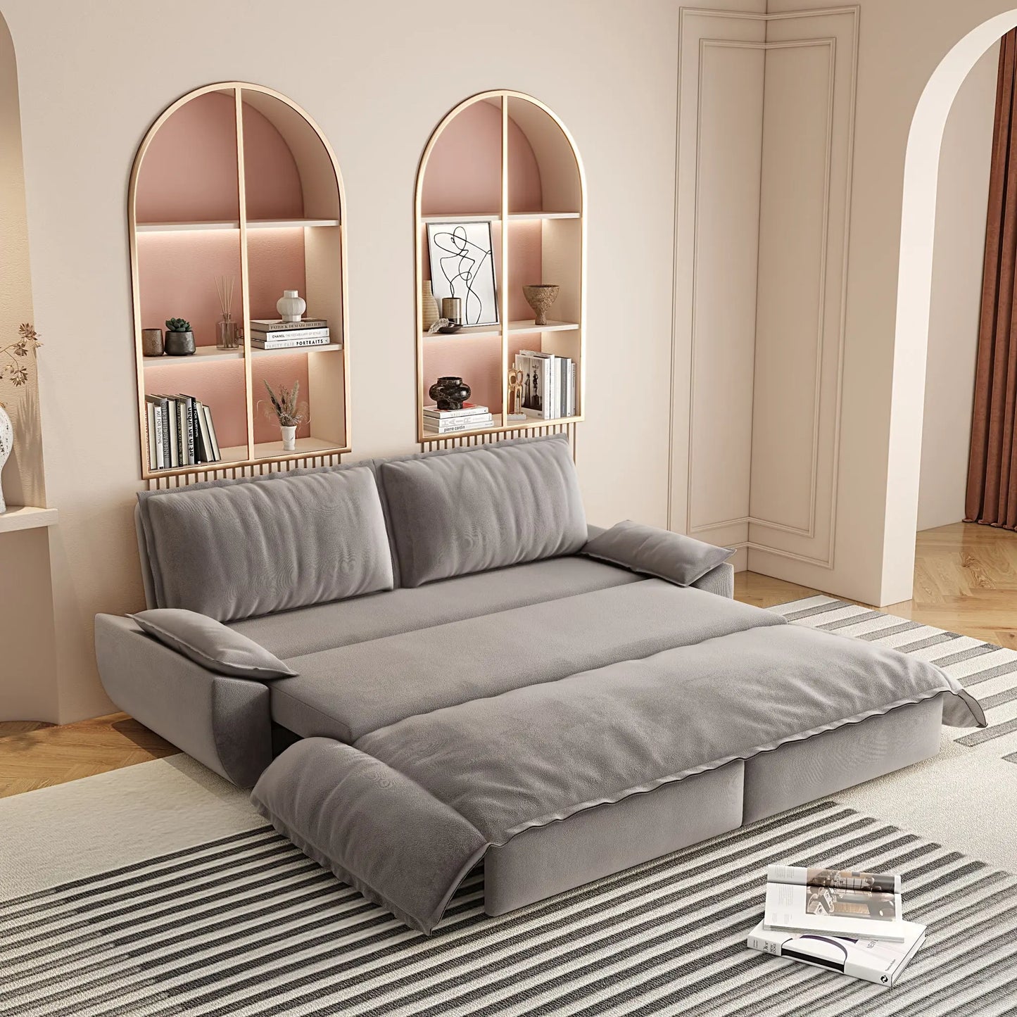 Queen Pull Out Sofa Bed, 3 In 1 Convertible Sleeper Sofa Home Essentials