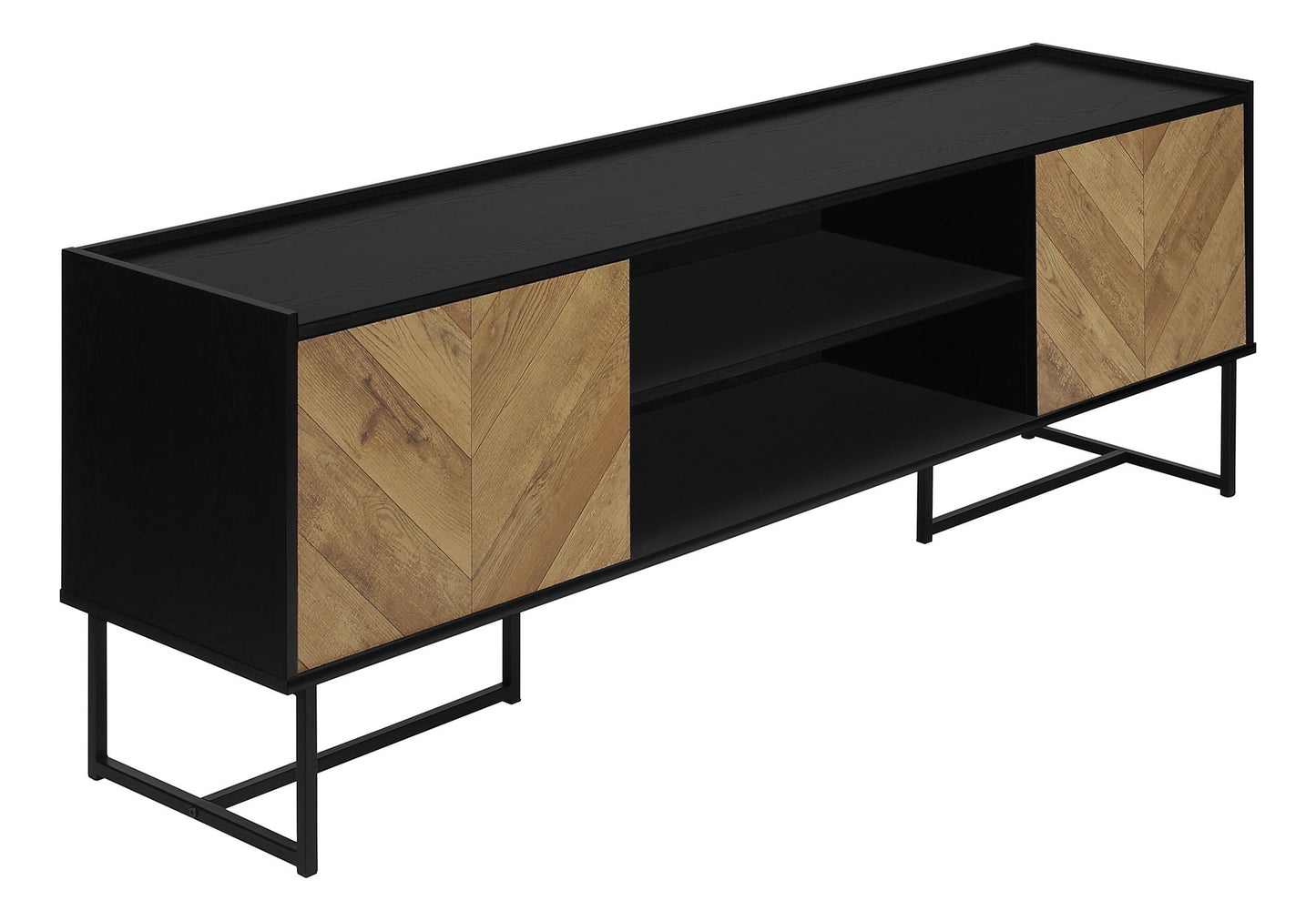 TV Stand, Console, Media Entertainment Center, Storage Cabinet, Modern - Black 8th Street
