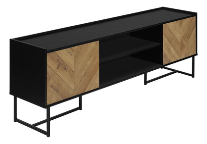 TV Stand, Console, Media Entertainment Center, Storage Cabinet, Modern - Black 8th Street