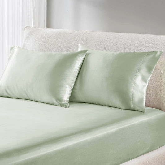 Satin - Standard Luxury Pillowcases (Set of 2) - Sage Madison Park Essentials