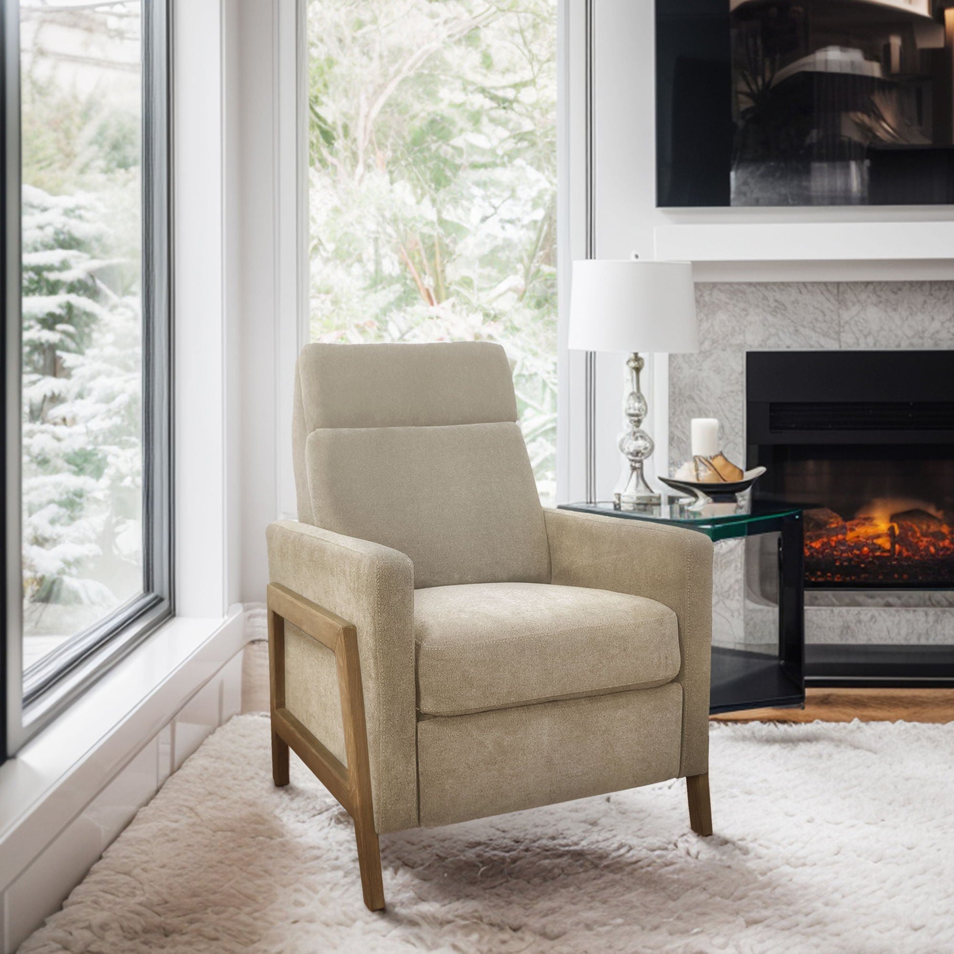 Luna - Recliner With Frame - Beige Chapel Hill