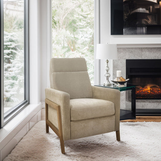 Luna - Recliner With Frame - Beige Chapel Hill