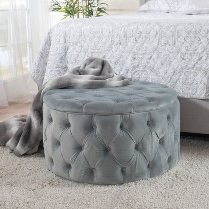Modern Glam Ottoman Velvet Noble House