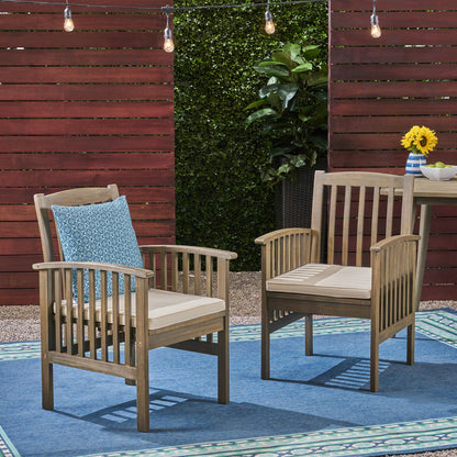 Casa - Acacia Dining Chair Set With Cushions, Noble House