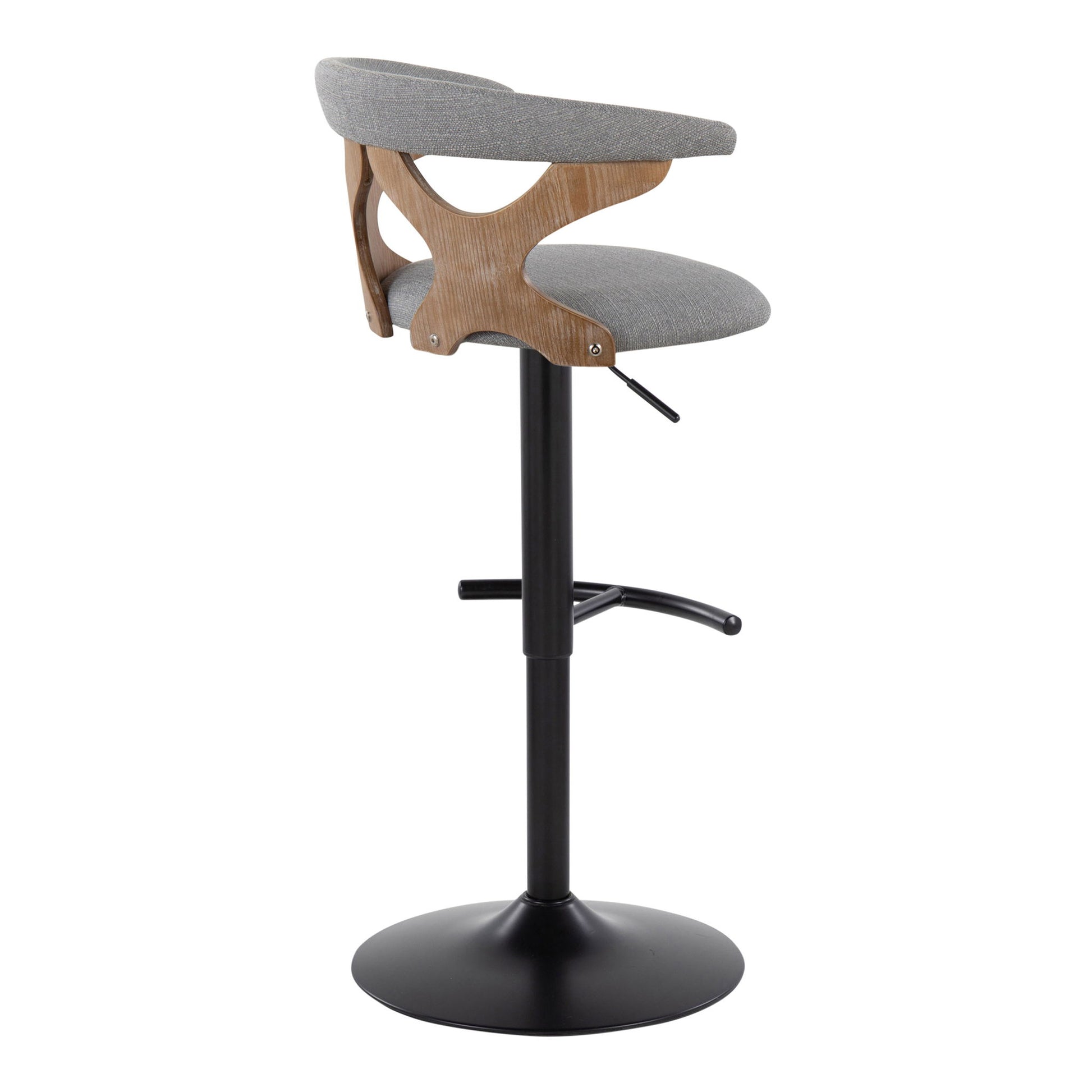 Gardenia - Contemporary Adjustable Barstool & Swivel With Rounded T Footrest (Set of 2) Lumi Source