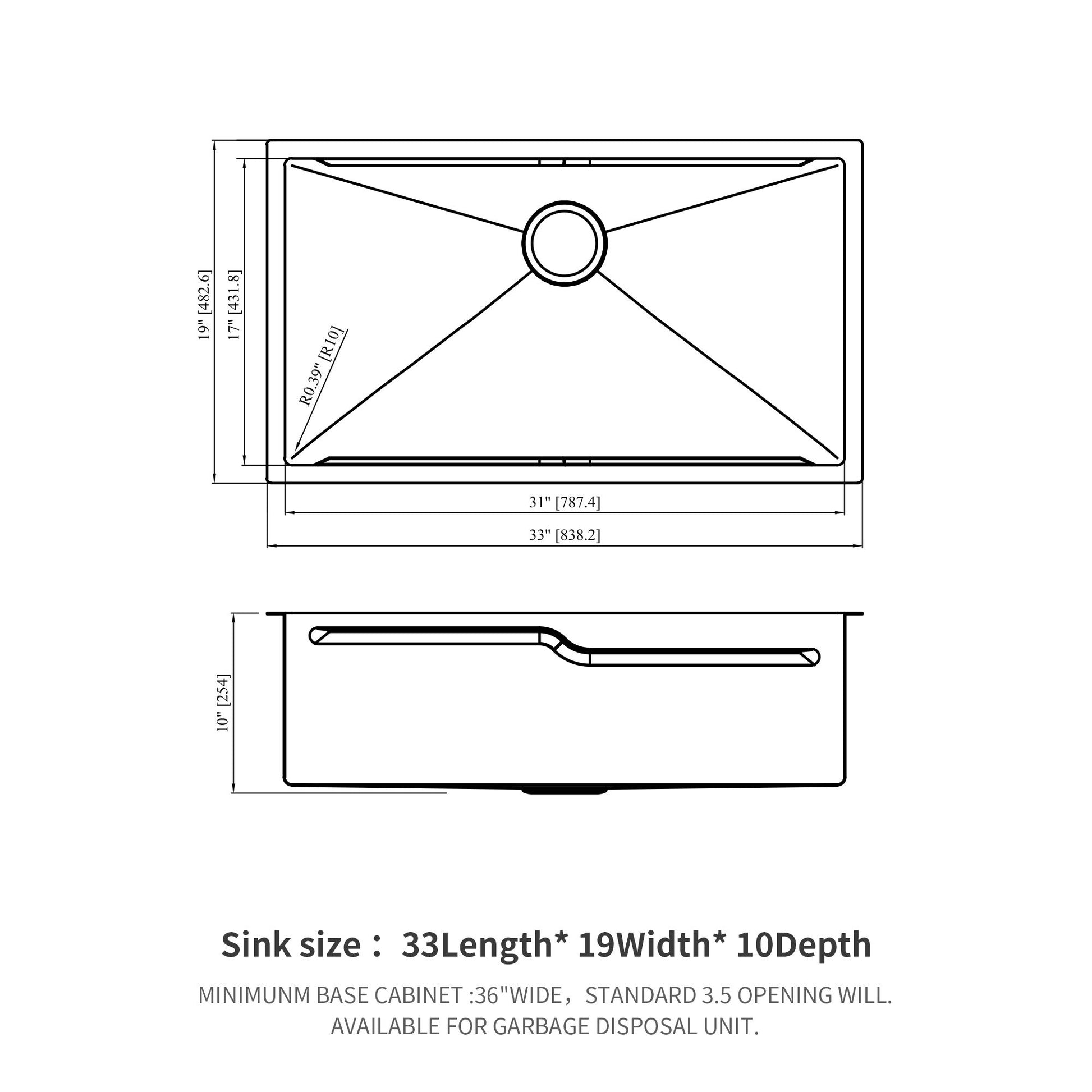 33" Undermount Kitchen Sink Single Bowl Ledge Workstation In 16 Gauge Stainless Steel - White Daily Nest