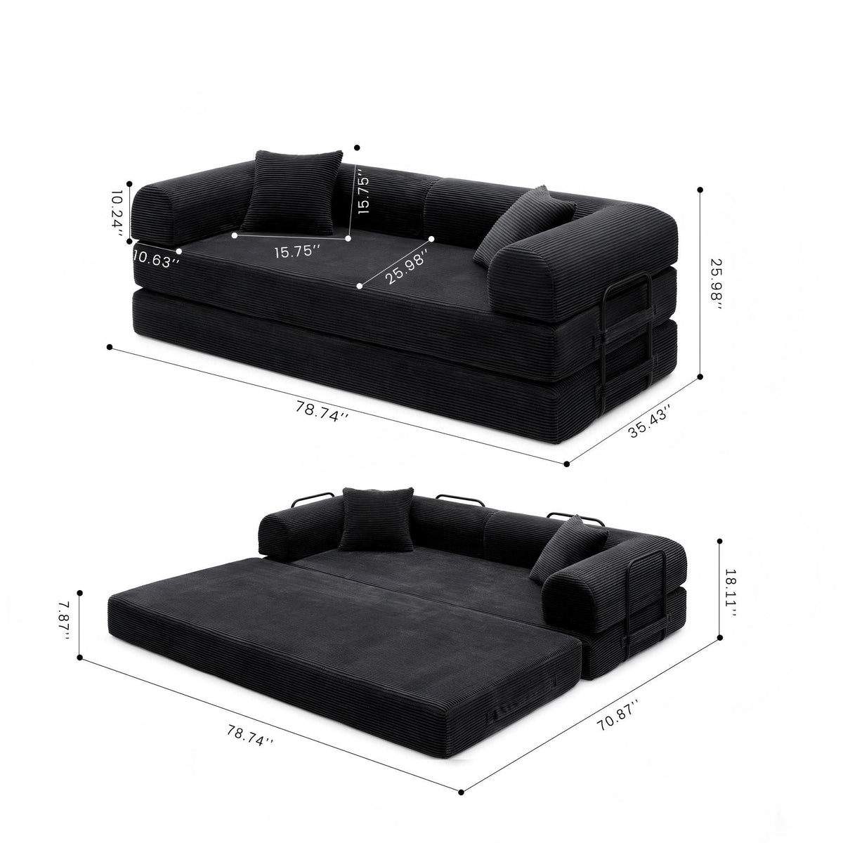Convertible Foldable Floor Sofa Bed For Living Room Home Essentials