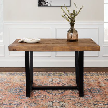 Rustic Metal And Solid Distressed Dining Table Walker Edison