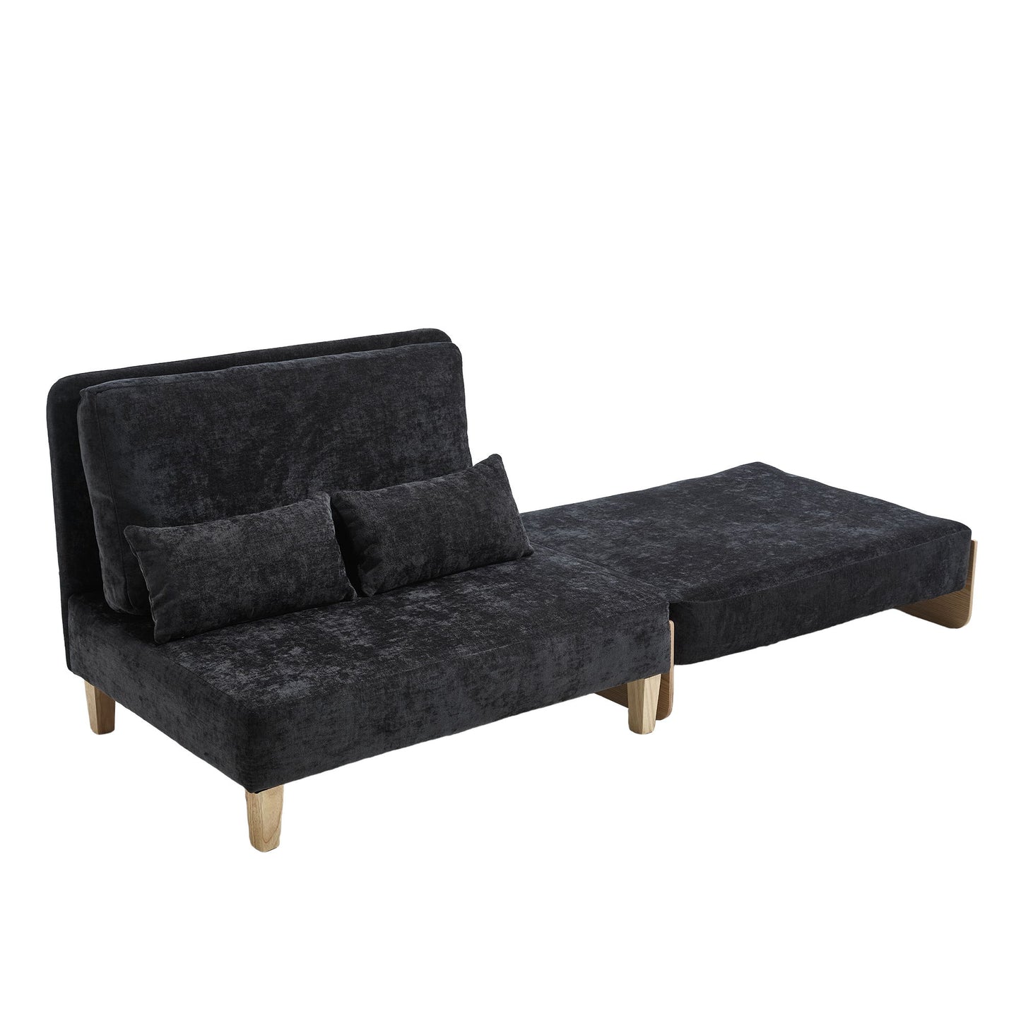 Mid Century Modern Foldable Sofa Bed, 3 In 1 Convertible Sleeper With 3 Pillows Home Essentials