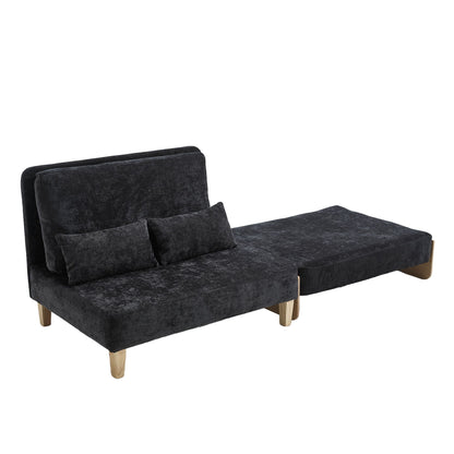 Mid Century Modern Foldable Sofa Bed, 3 In 1 Convertible Sleeper With 3 Pillows Home Essentials
