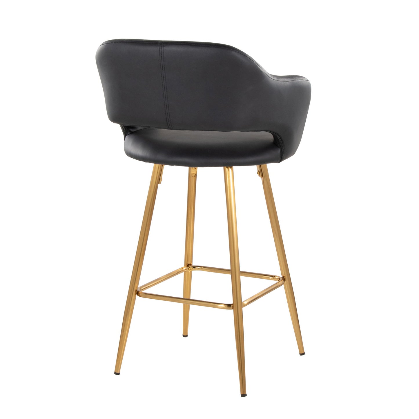 Margarite - Contemporary Fixed Height Counter Stool With Footrest (Set of 2) With Square Lumi Source
