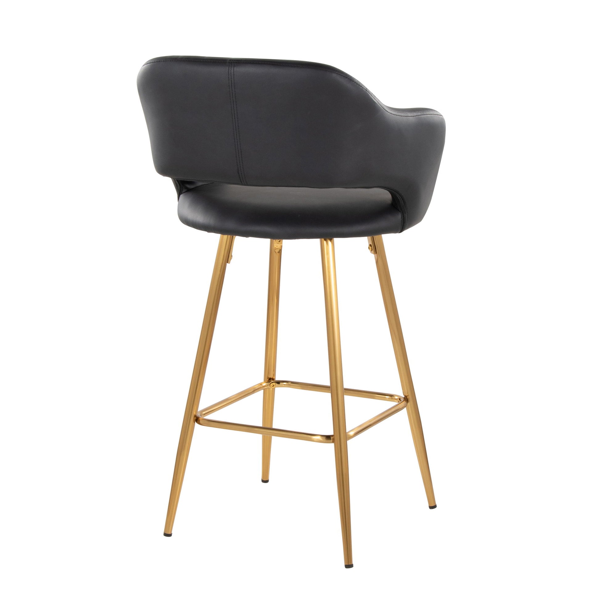 Margarite - Contemporary Fixed Height Counter Stool With Footrest (Set of 2) With Square Lumi Source