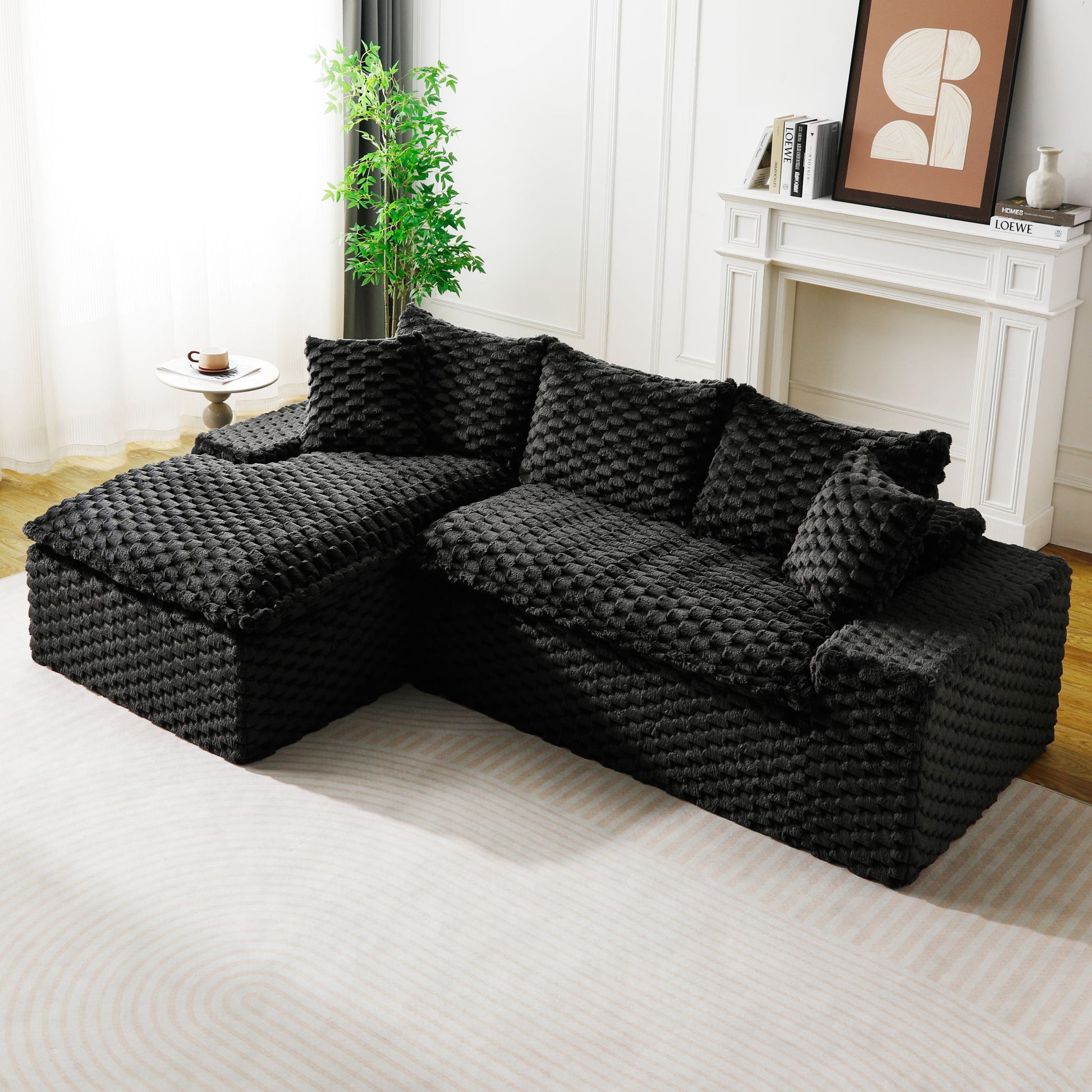 Modular Sofa, Convertible Twin Seat With Chaise Lounge Home Essentials