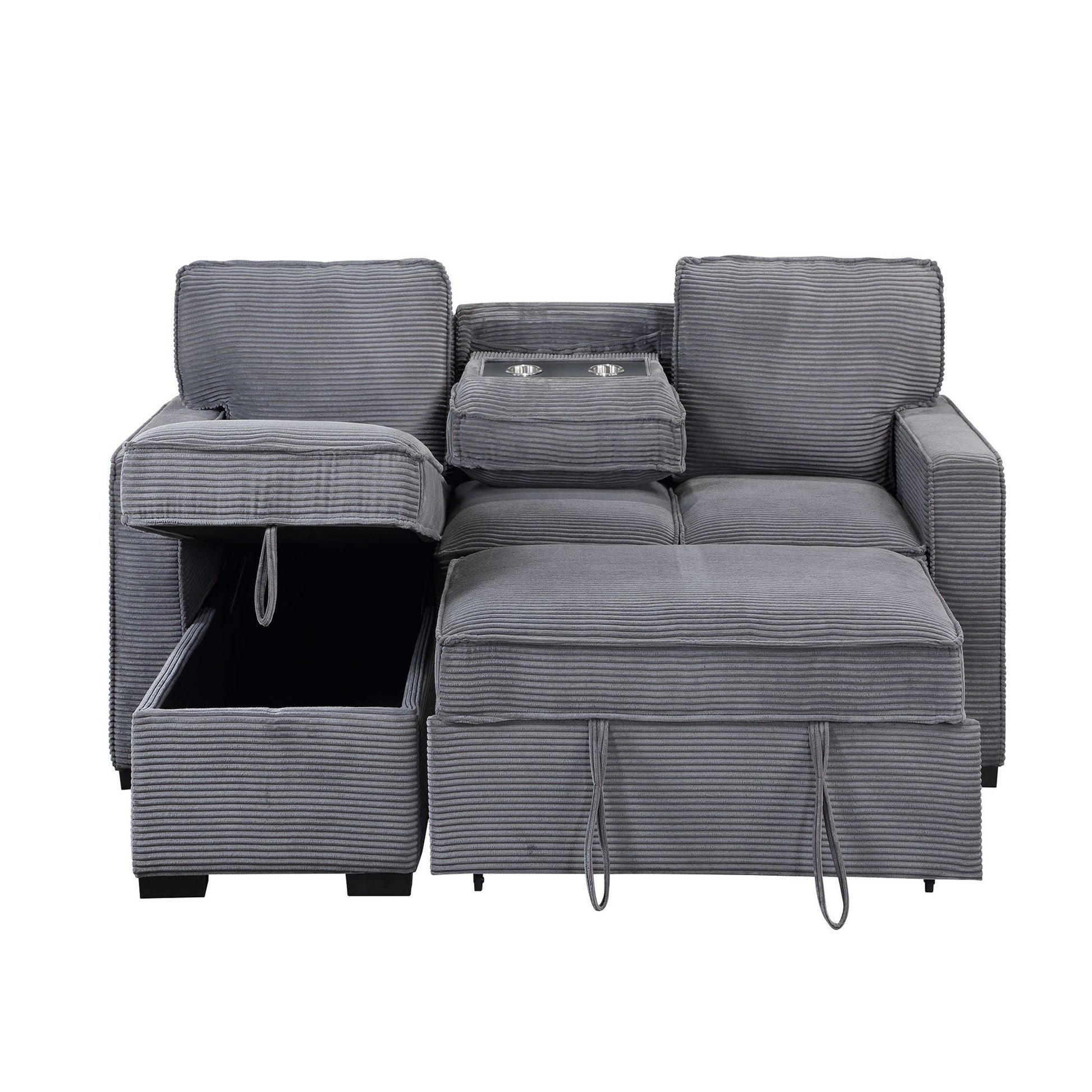 Territory - Pull Out Sofa Bed With Design - Dark Gray Global Furniture USA