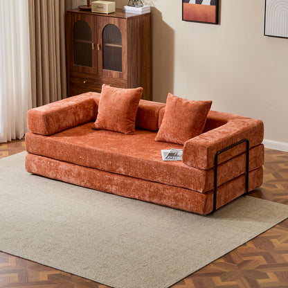 Convertible Floor Sofa Bed With Pillow Back Support Armrest Home Essentials