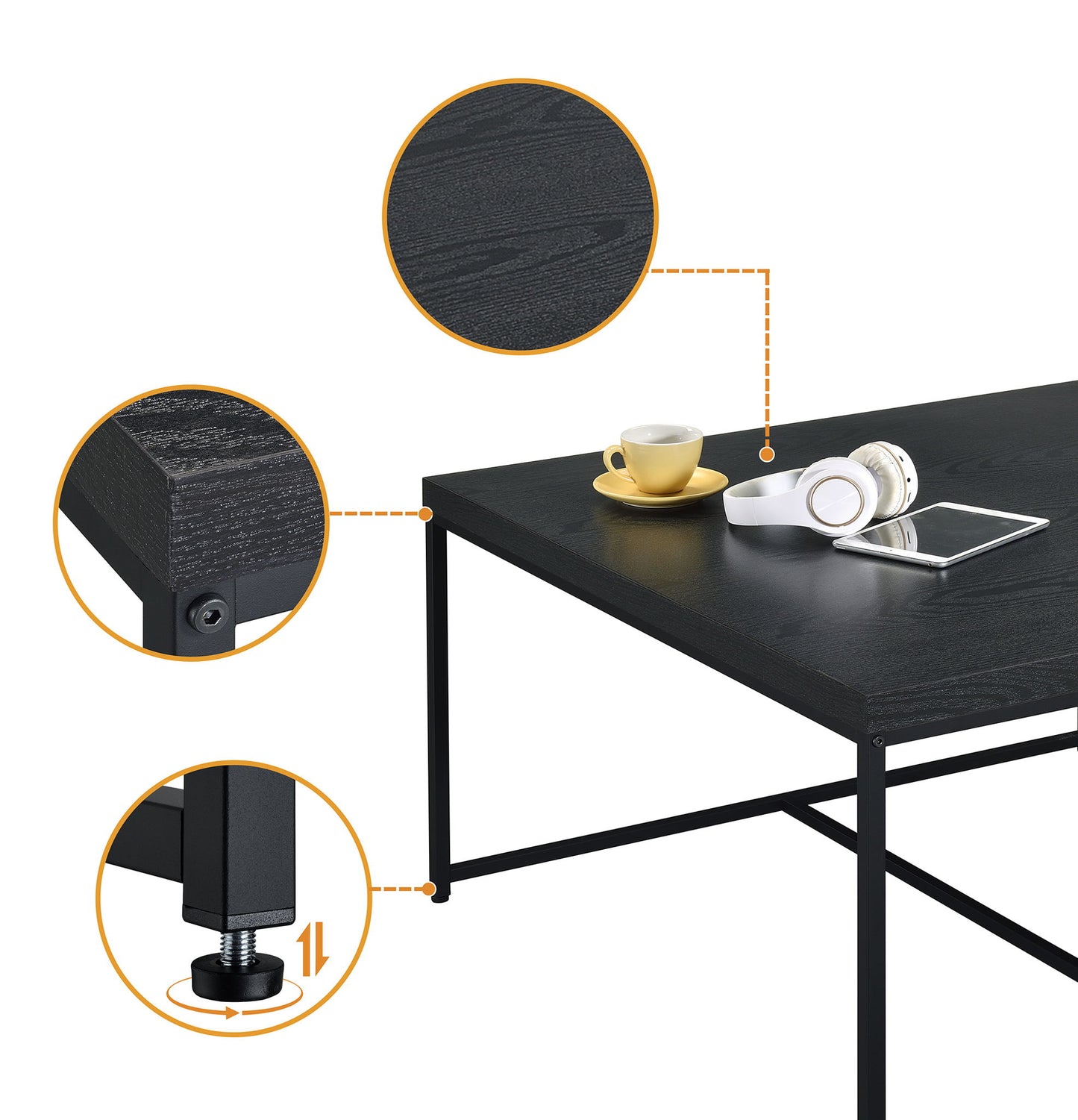 Caitlin - Wood Grain 5 Piece Coffee Table (Set of 5) Lilola Home