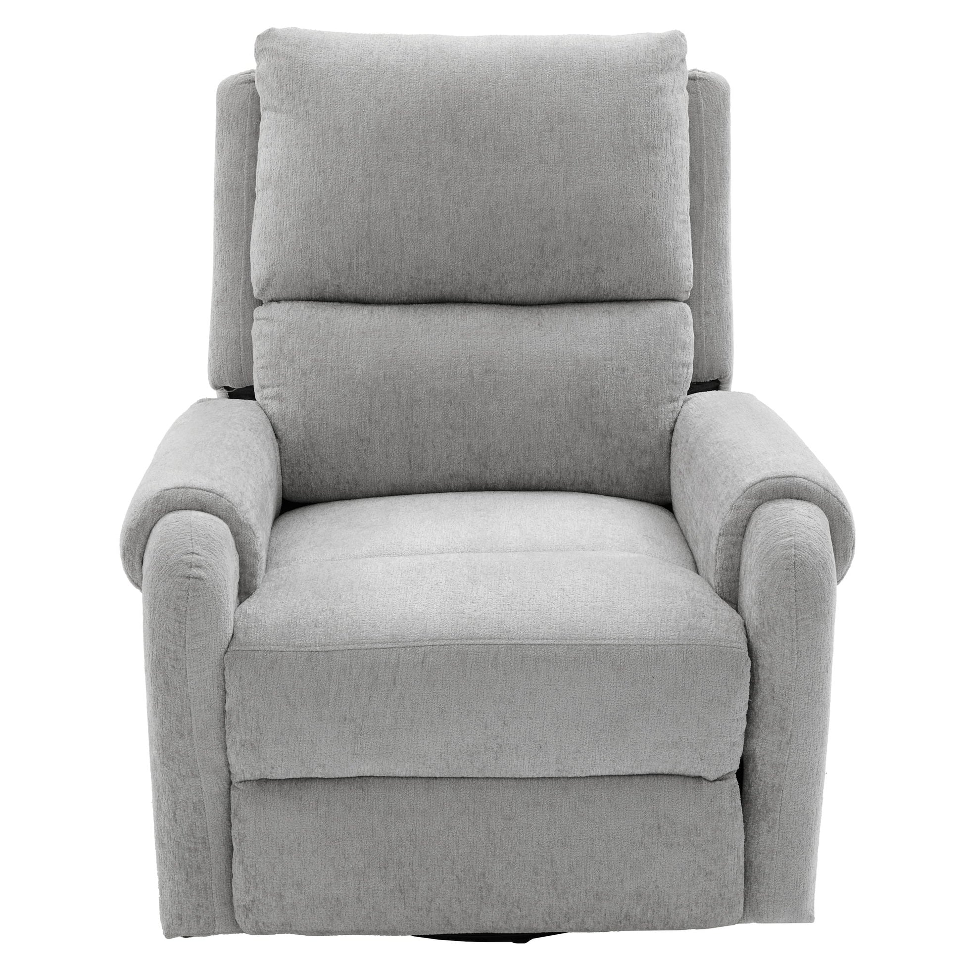 Manual Recliner Massage Chair With Swivel Rocker, 8 Massage Modes, Side Storage Pocket Noble House
