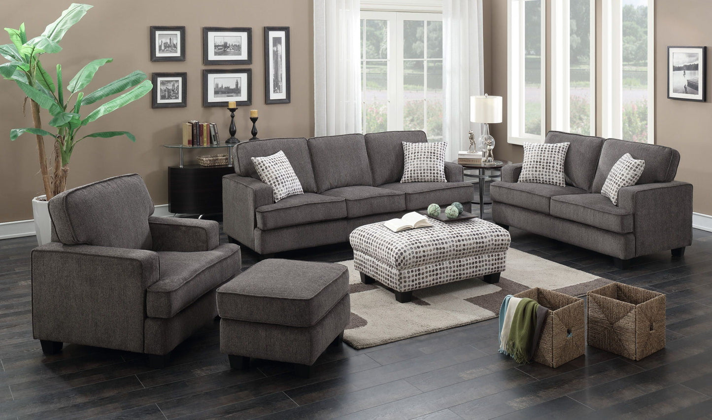 Andie - Ottoman - Ink Dot Emerald Home