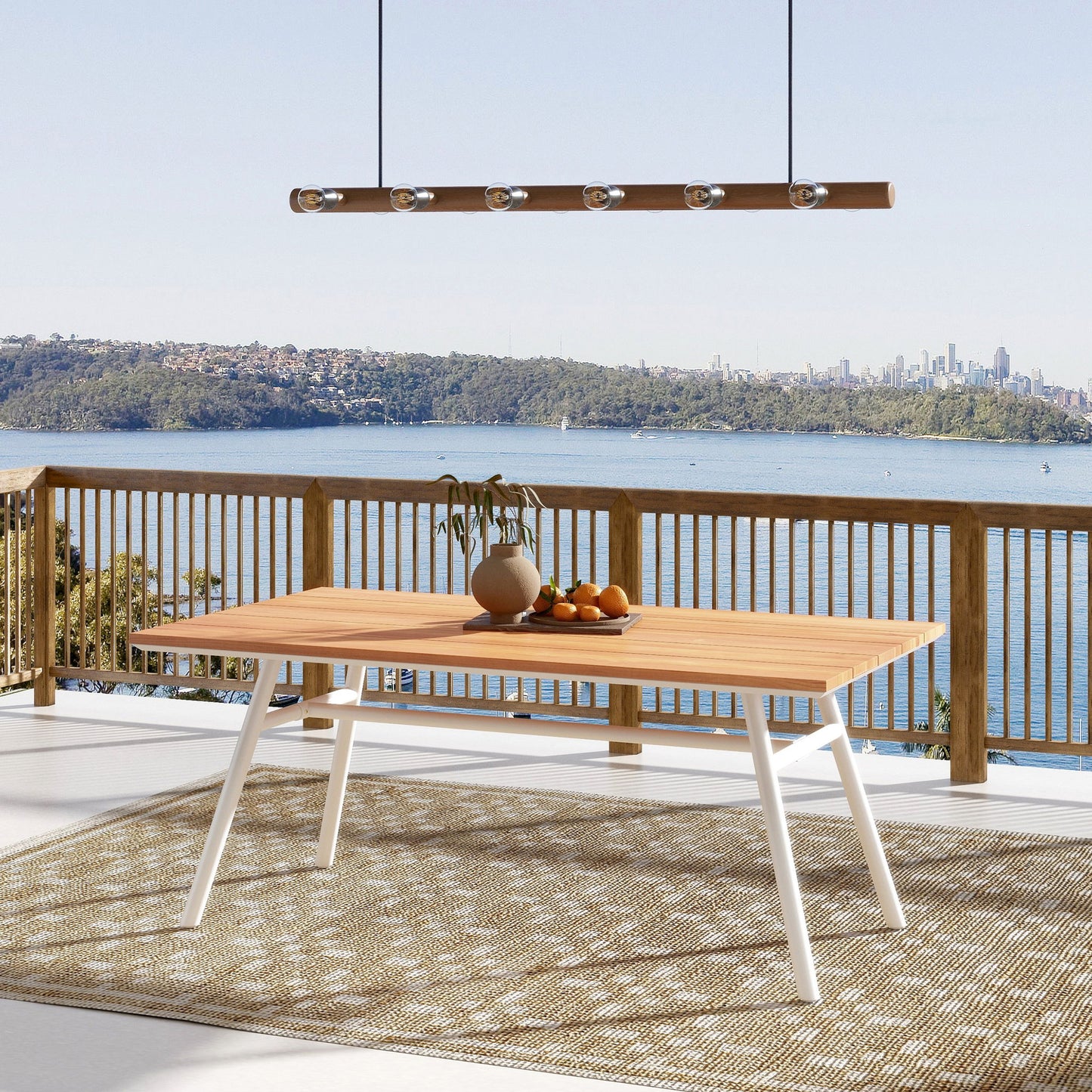 Maiden - 6 Seater Patio Dining Table - Natural Teak Jennifer Taylor Home