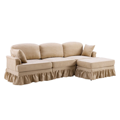 Cloud Sofa With Removable Ruffled Skirt With Ottoman And Flared Arms Home Essentials