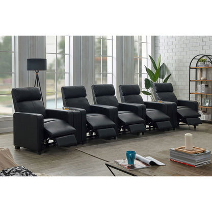 Warren - 5 Seater Home Theater With 2 Wedge Consoles - Black Furniture Max