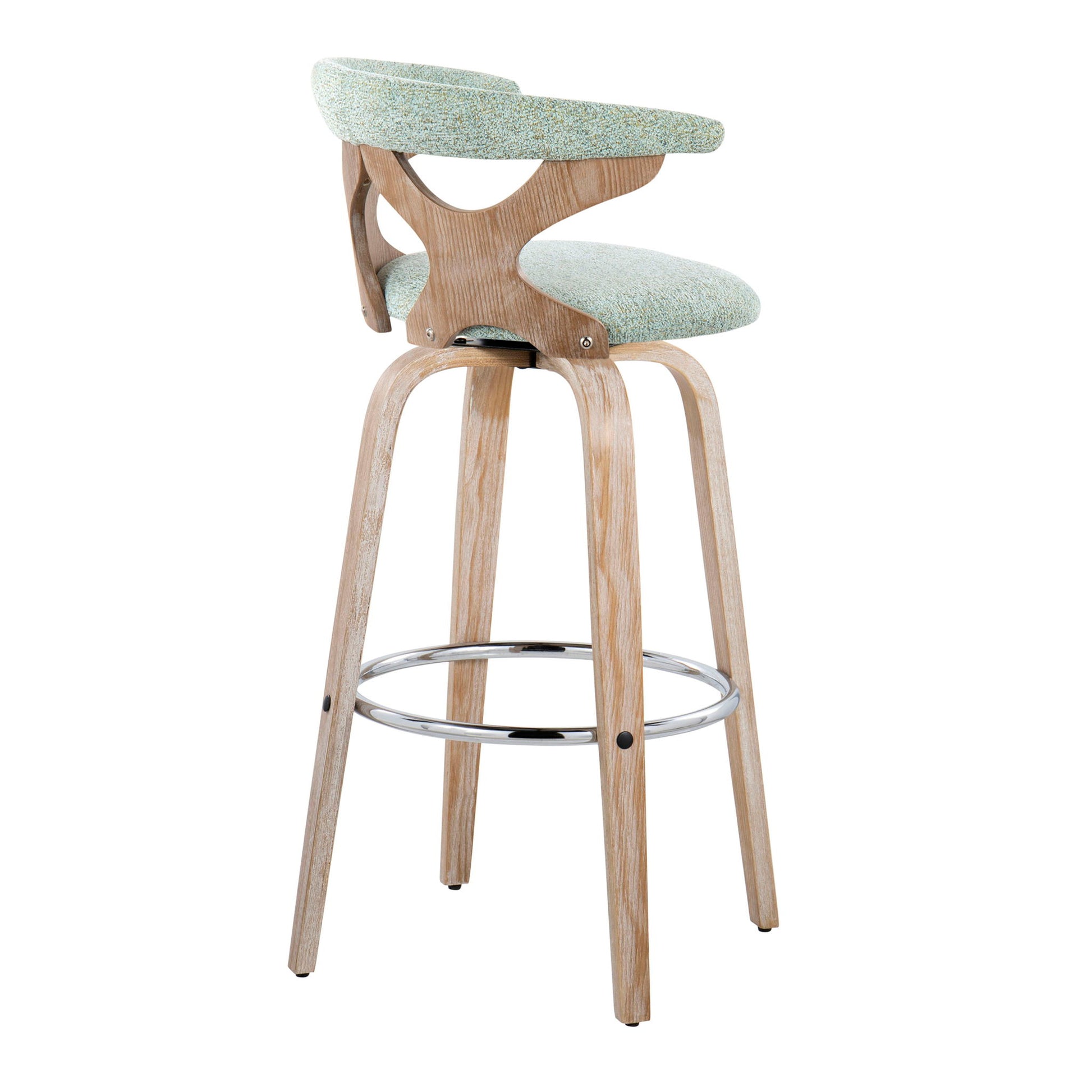 Gardenia - Contemporary Fixed Height Barstool With Swivel With Round Footrest (Set of 2) Lumi Source