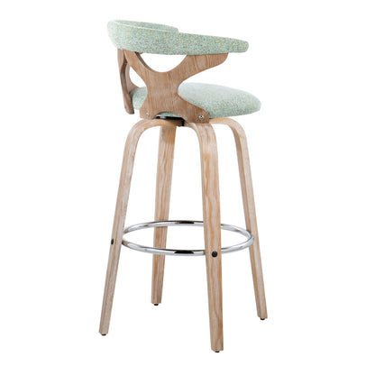 Gardenia - Contemporary Fixed Height Barstool With Swivel With Round Footrest (Set of 2) Lumi Source