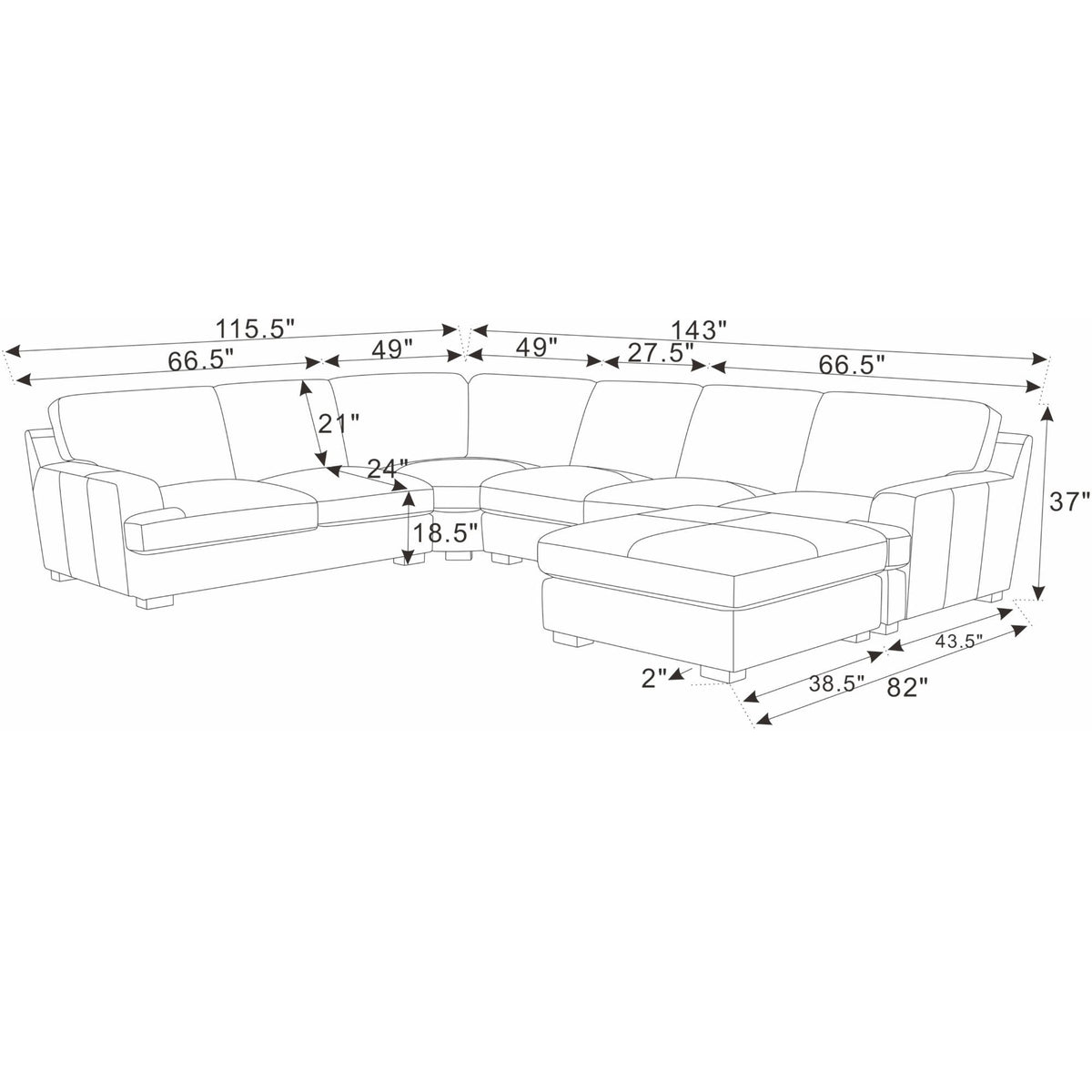 Large Seating Modular Sectional Home Essentials