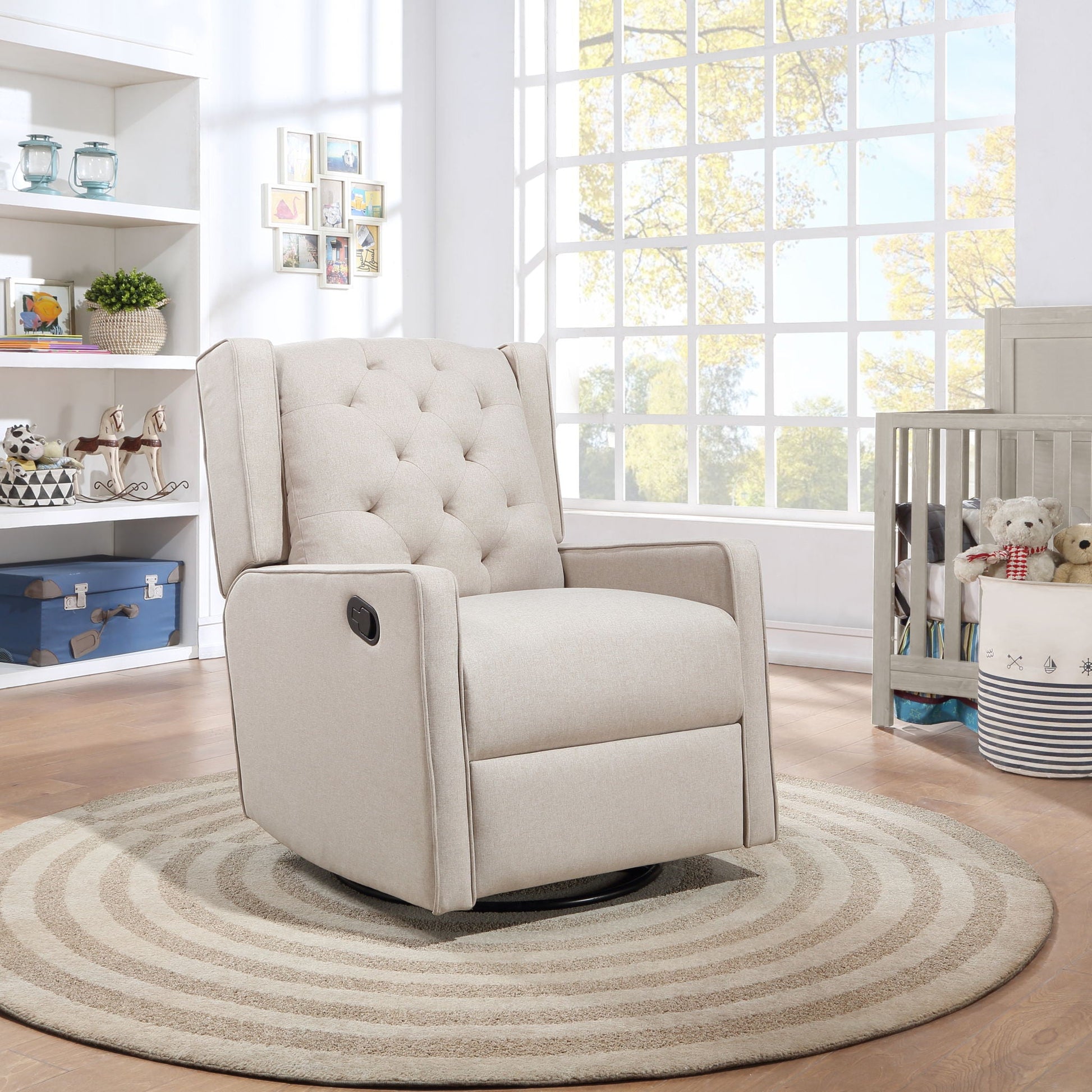 Milah - Gliding Swivel Recliner Tufted Suite Bebe