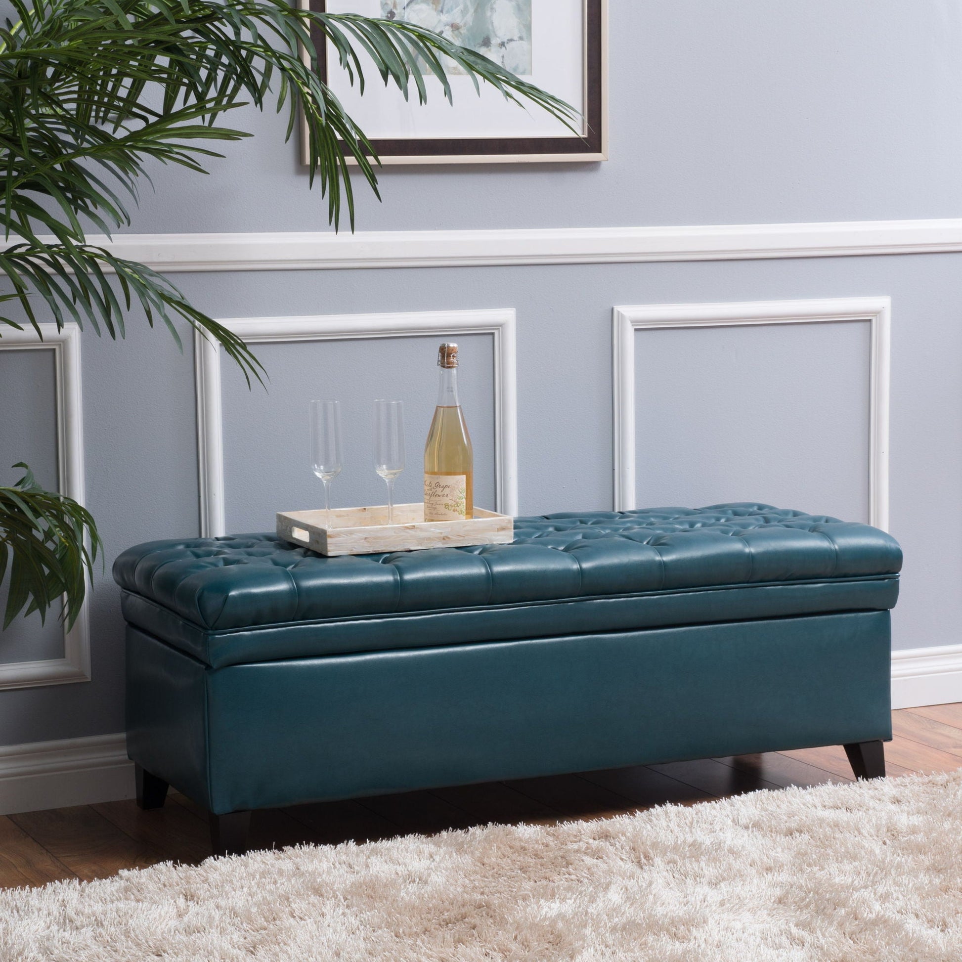 Juliana - Storage Ottoman With Birch Legs Noble House