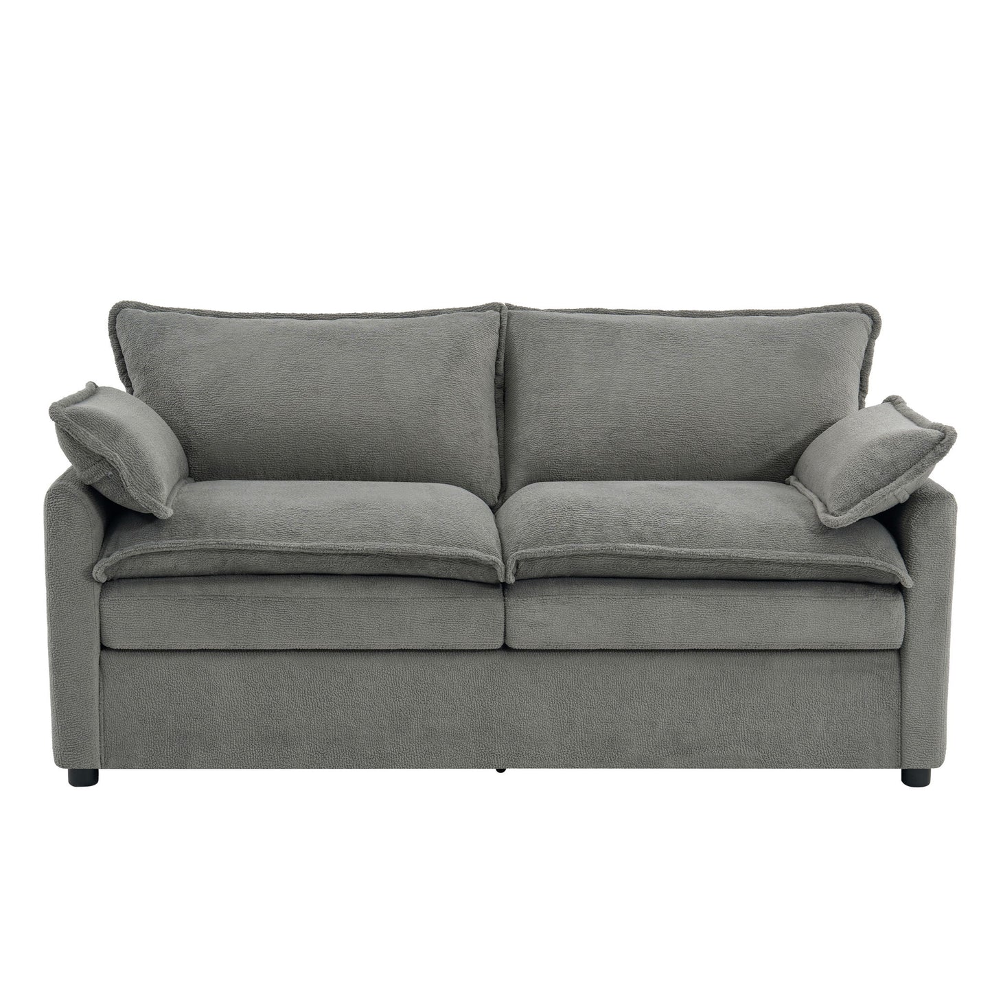 Modern Loveseat Sofa, Upholstered Couch With Side Storage Pockets Hearth and Haven