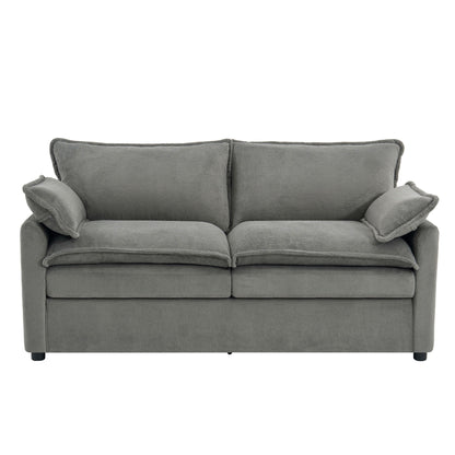 Modern Loveseat Sofa, Upholstered Couch With Side Storage Pockets Hearth and Haven