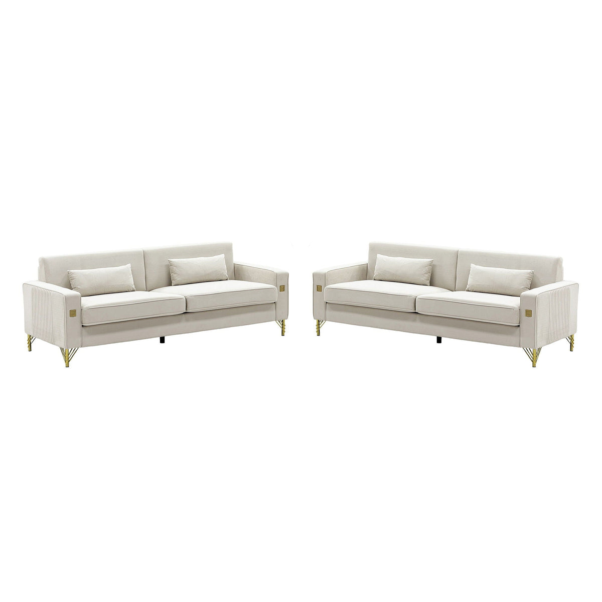 2 Pieces Sofa Sofa Set With Removable Cushions For Home Apartment Home Essentials