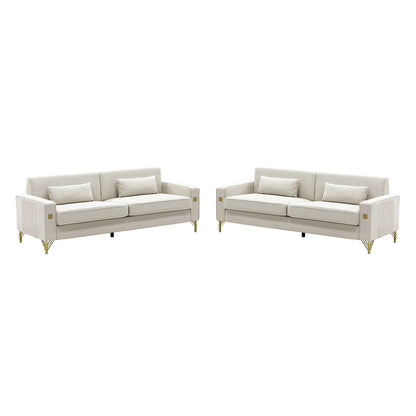 2 Pieces Sofa Sofa Set With Removable Cushions For Home Apartment Home Essentials