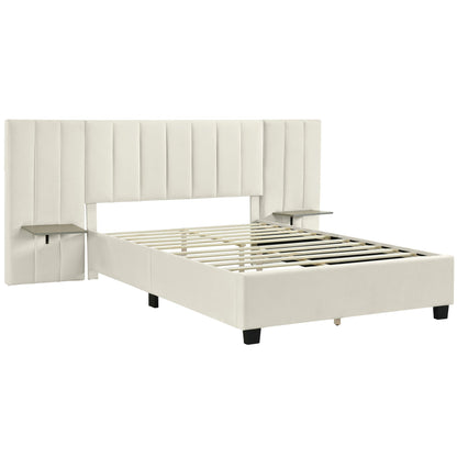 Upholstered Platform Bed With Big Headboard Halcyon Home