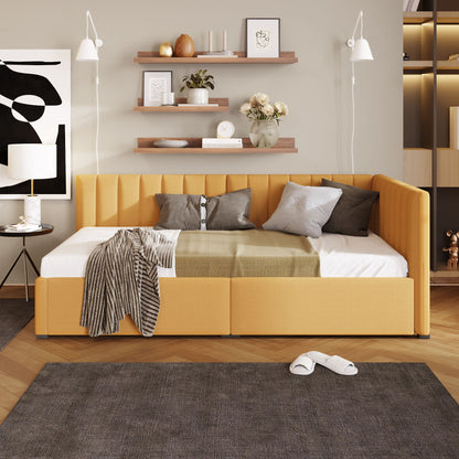 Upholstered Daybed, Sofa Bed Frame, No Box Spring Needed