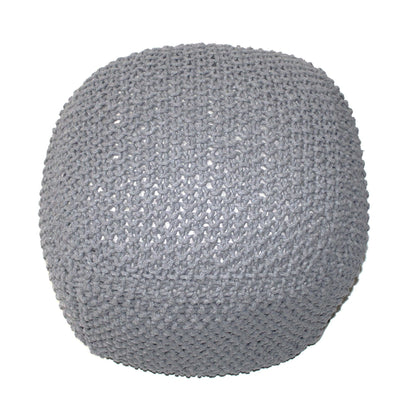 Semi Rounded Pouf, Cable Knitted, Perfect Seating Home Essentials